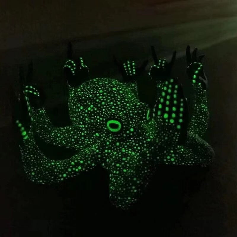 Middle Finger Octopus Statue Resin Ornament for Garden Indoor Outdoor Garden Home Decor Luminous Statue Gesture Sculpture 2023 acacuss