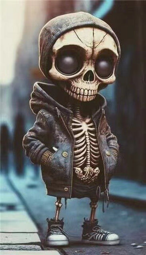 Mini Mechanical Reaper Skeleton Statue And Figurines Halloween Skeleton Doll Resin Ornament Desktop Car Room Decoration acacuss