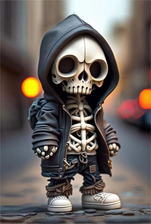 Mini Mechanical Reaper Skeleton Statue And Figurines Halloween Skeleton Doll Resin Ornament Desktop Car Room Decoration acacuss