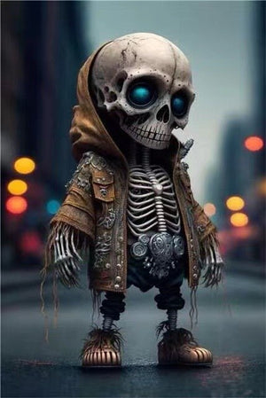 Mini Mechanical Reaper Skeleton Statue And Figurines Halloween Skeleton Doll Resin Ornament Desktop Car Room Decoration acacuss