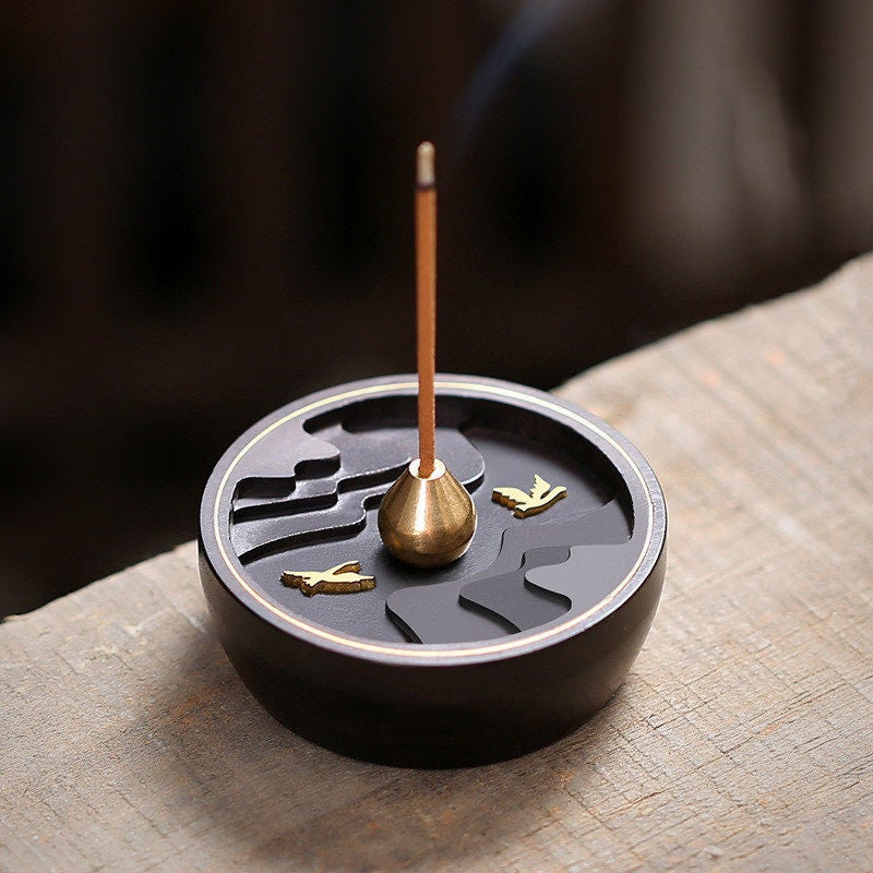 Minimalist Ceramic Incense Burner Agarwood Incense Burner Sandalwood Smoke Modern SPIRITUAL Backflow Incense Burner Creative Home Stone - acacuss
