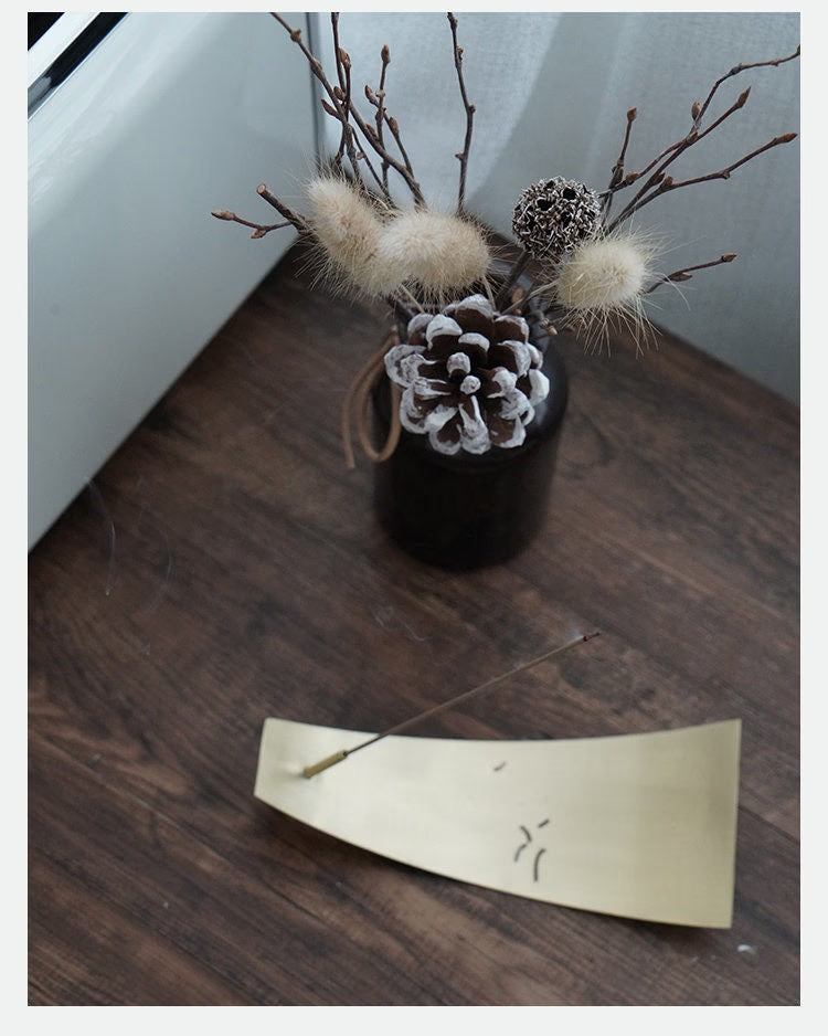Minimalist Retro Creative Handmade Brass Incense Holder - acacuss