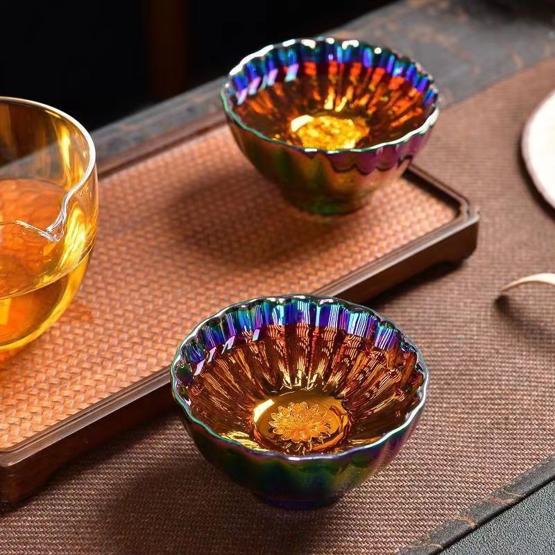 Modeling Unique Colorful Gilded Cup Gold Jianzhan Tea Cup Chinese Cups and Mugs Japanese Mug Teacup Teacups Jingdezhen Set Bowl acacuss