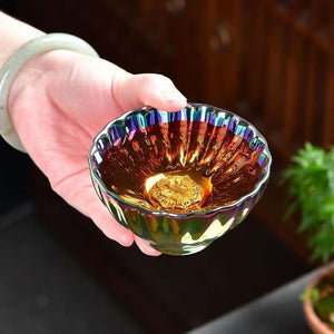 Modeling Unique Colorful Gilded Cup Gold Jianzhan Tea Cup Chinese Cups and Mugs Japanese Mug Teacup Teacups Jingdezhen Set Bowl acacuss