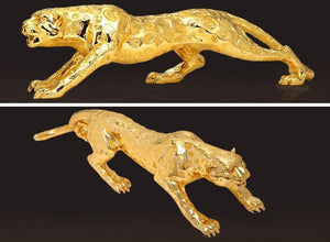 Modern Abstract Gold Panther Sculpture Geometric Resin Leopard Statue Wildlife Decor Gift Craft Ornament Accessories Furnishing acacuss