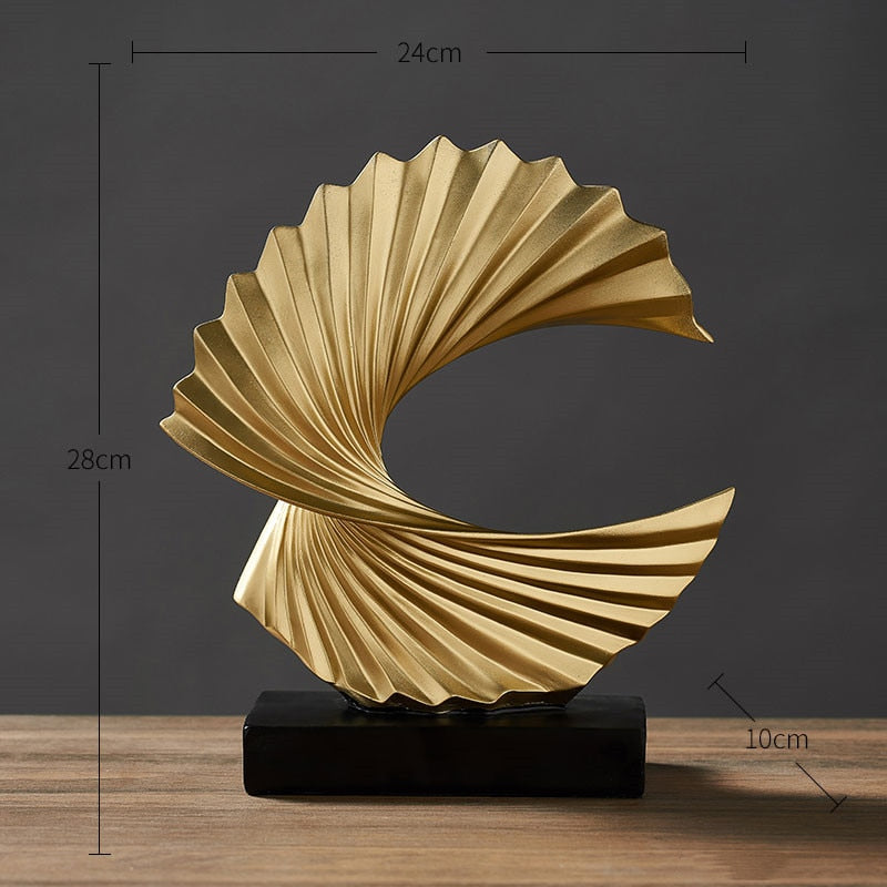 Modern Decor Abstract Sculpture Resin Sculptur Art Golden Statue Living Room Home Decoration Office Desk Decoration Accessories acacuss