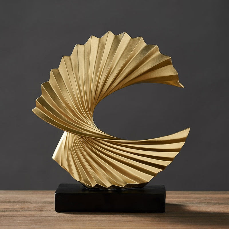Modern Decor Abstract Sculpture Resin Sculptur Art Golden Statue Living Room Home Decoration Office Desk Decoration Accessories acacuss