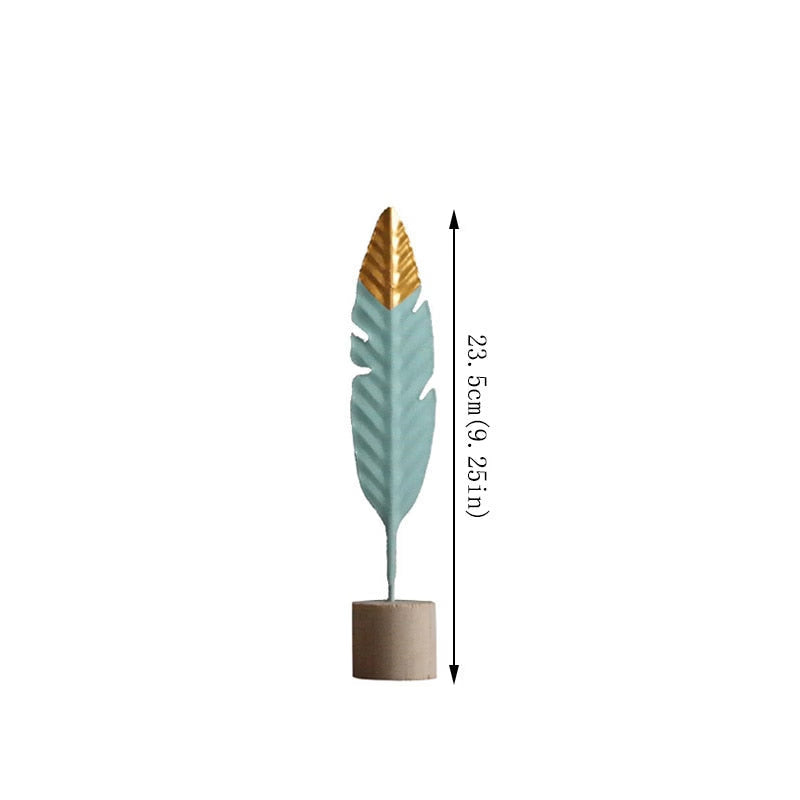 Modern Feather Wooden Decorations Simple Miniature Figurines for Living Room Table Office Home Decoration Accessories acacuss