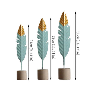 Modern Feather Wooden Decorations Simple Miniature Figurines for Living Room Table Office Home Decoration Accessories acacuss