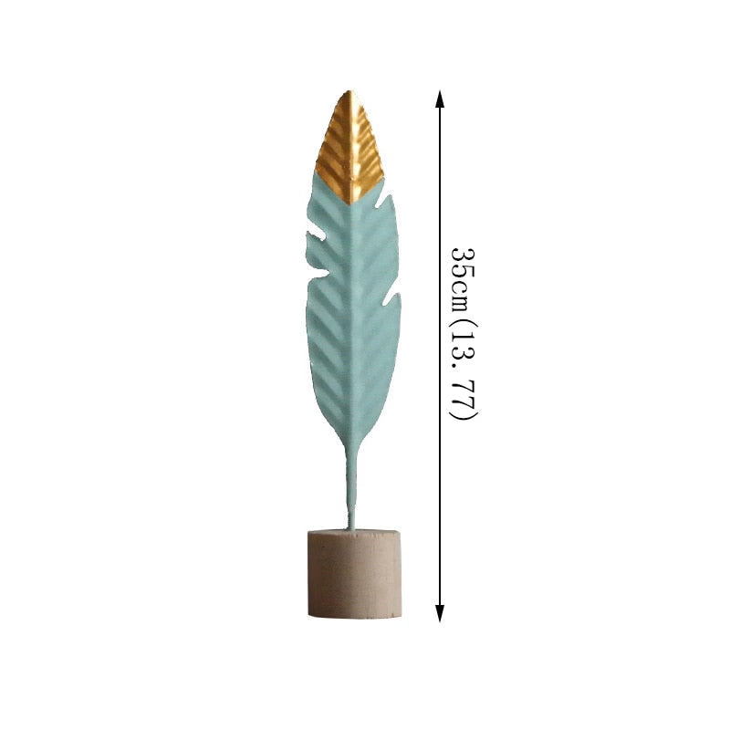 Modern Feather Wooden Decorations Simple Miniature Figurines for Living Room Table Office Home Decoration Accessories acacuss