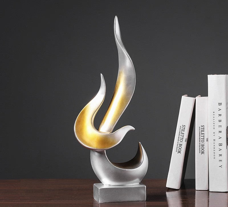 Modern Flame Sculpture Decoration Home Living Room Decoration Handicraft Decoration Porch Office Resin Figurine acacuss
