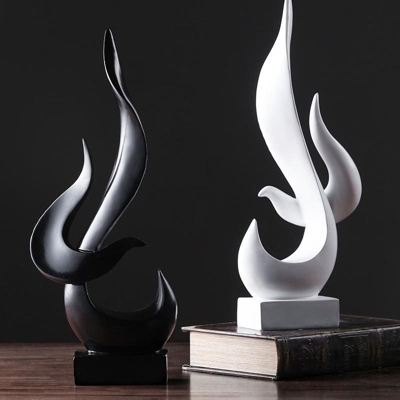 Modern Flame Sculpture Decoration Home Living Room Decoration Handicraft Decoration Porch Office Resin Figurine acacuss