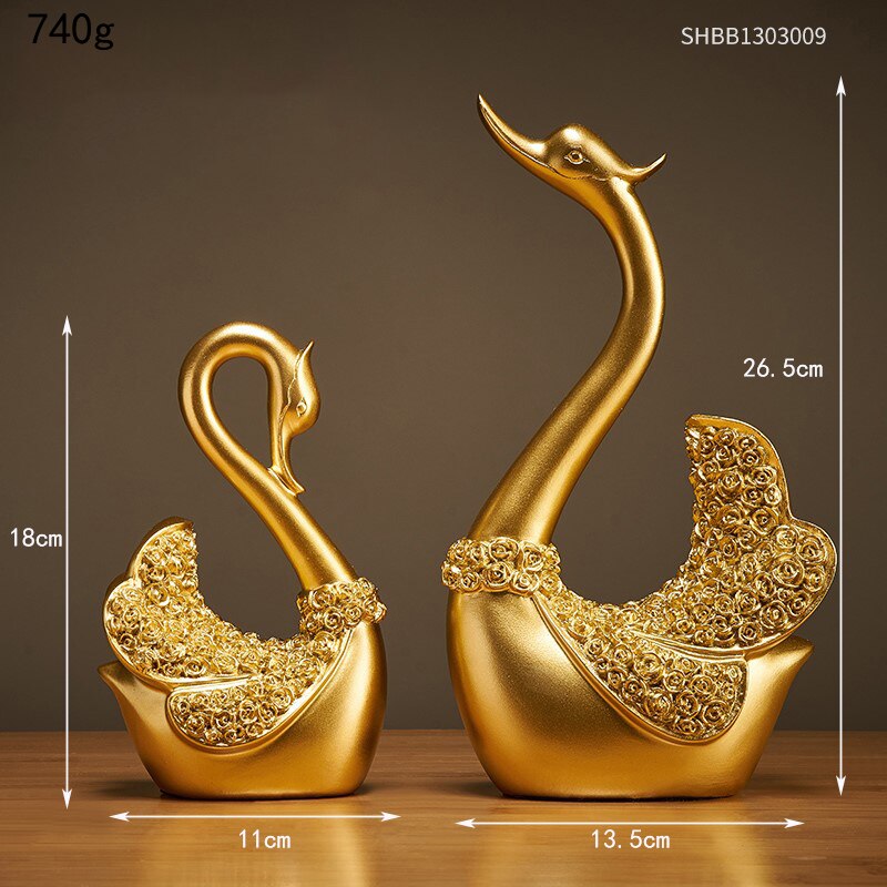 Modern Golden Home Oranemnts Resin Charms Animal Figurine Decoration Accessories Elephant Statue Living Room Office Desk Decor acacuss