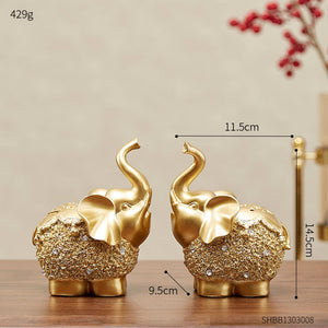 Modern Golden Home Oranemnts Resin Charms Animal Figurine Decoration Accessories Elephant Statue Living Room Office Desk Decor acacuss