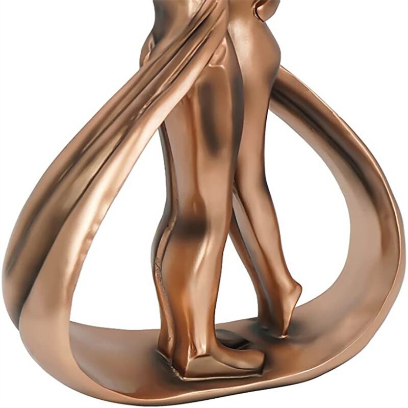 Modern Handicraft Brown Hug Kiss Couple Statue Decoration Creative Resin Sculpture Room Decoration Statue Home Decoration acacuss