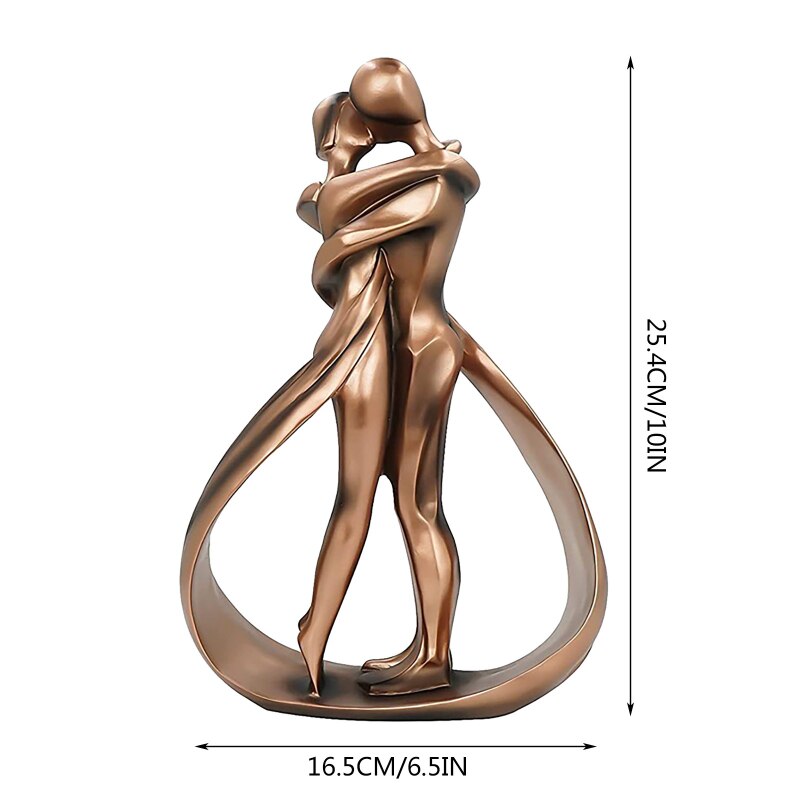 Modern Handicraft Brown Hug Kiss Couple Statue Decoration Creative Resin Sculpture Room Decoration Statue Home Decoration acacuss