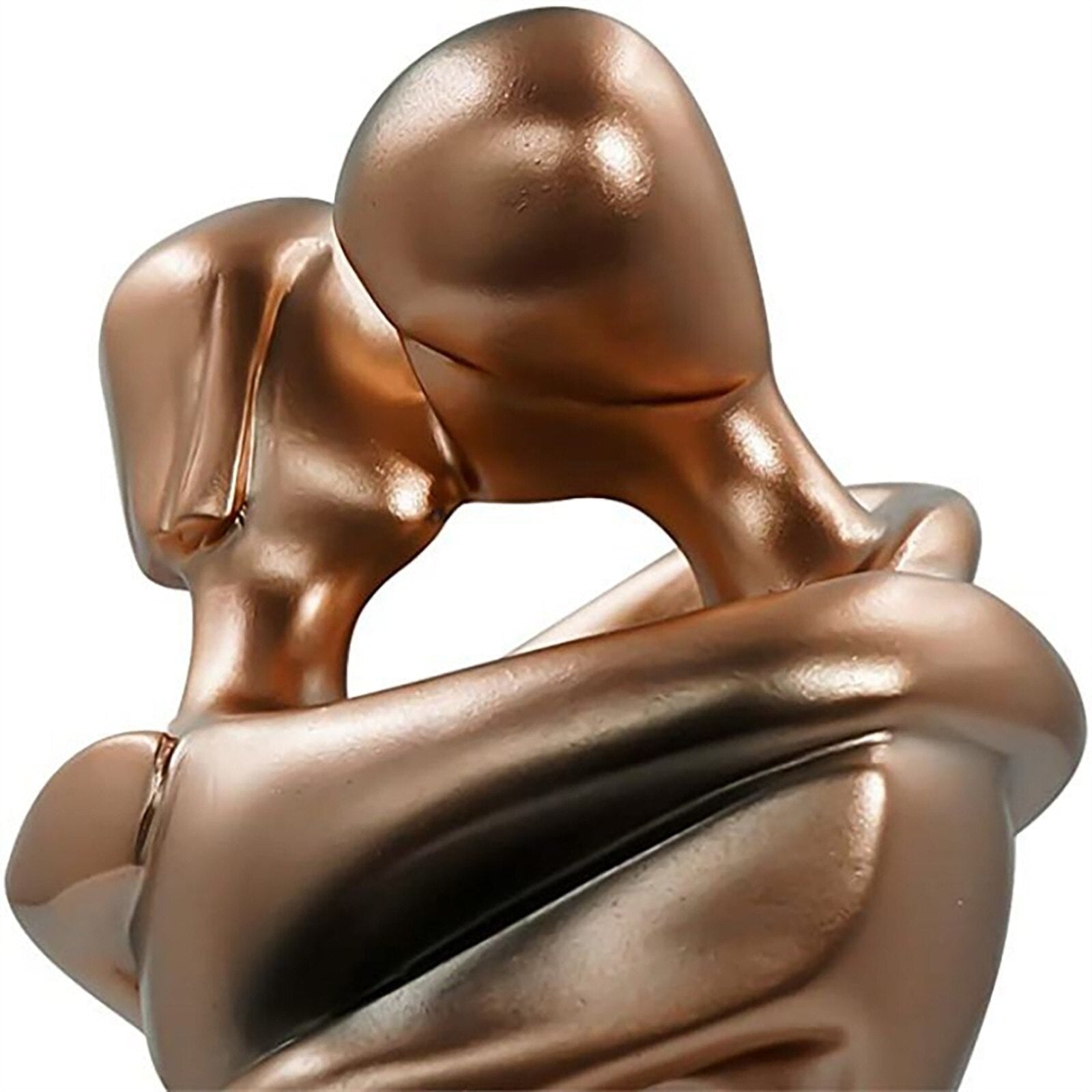 Modern Handicraft Brown Hug Kiss Couple Statue Decoration Creative Resin Sculpture Room Decoration Statue Home Decoration acacuss