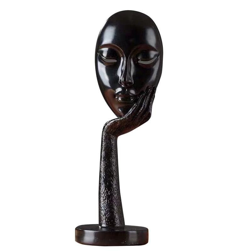 Modern Human Meditators Abstract Lady Face Character Resin Statues Sculpture Art Crafts Figurine Home Decorative Display acacuss