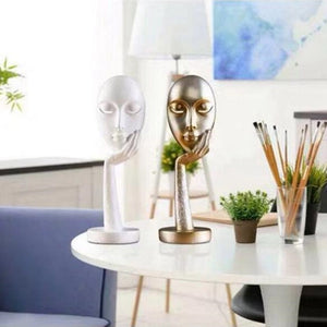 Modern Human Meditators Abstract Lady Face Character Resin Statues Sculpture Art Crafts Figurine Home Decorative Display acacuss