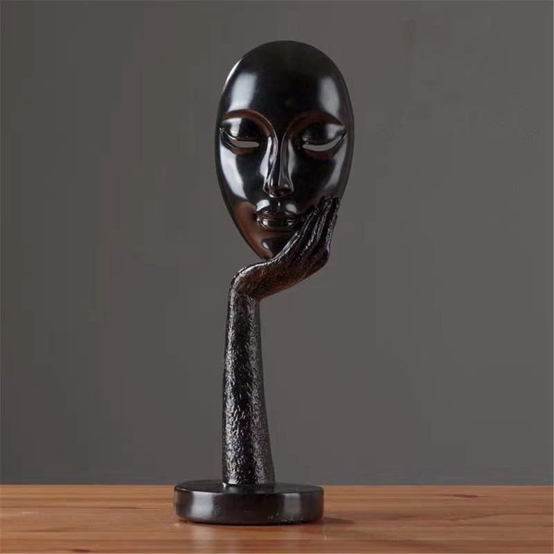 Modern Human Meditators Abstract Lady Face Character Resin Statues Sculpture Art Crafts Figurine Home Decorative Display acacuss