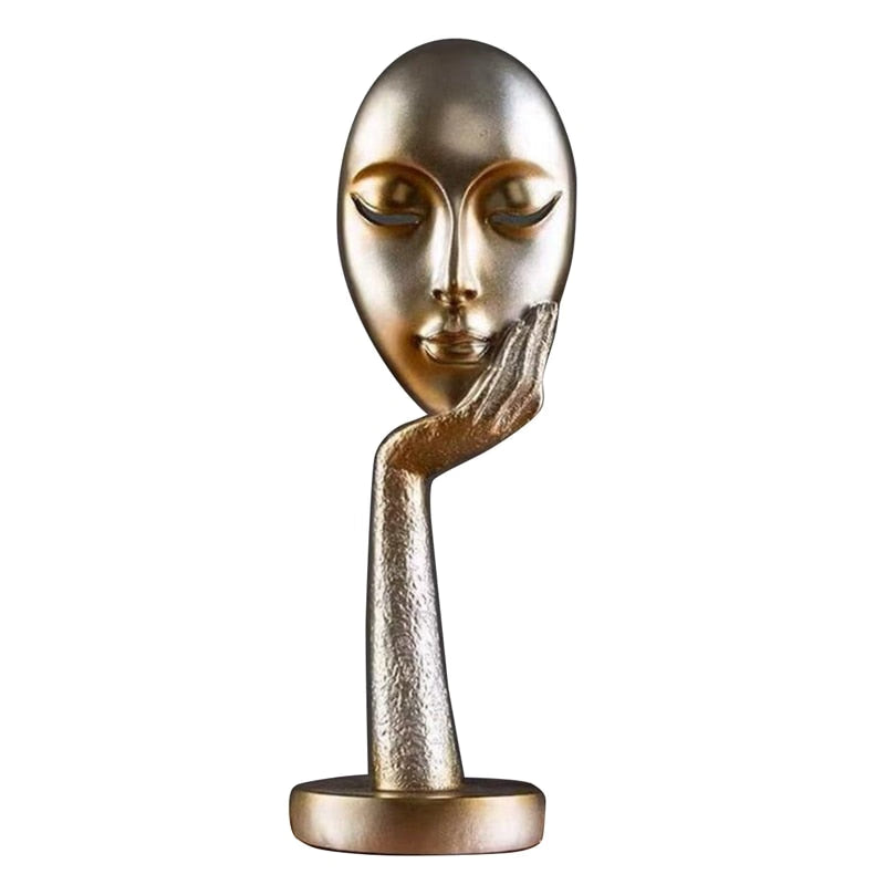 Modern Human Meditators Abstract Lady Face Character Resin Statues Sculpture Art Crafts Figurine Home Decorative Display acacuss