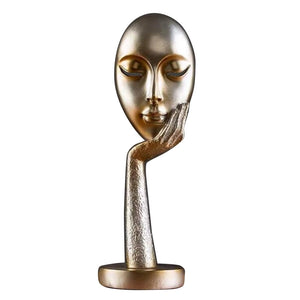 Modern Human Meditators Abstract Lady Face Character Resin Statues Sculpture Art Crafts Figurine Home Decorative Display acacuss