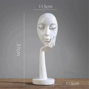 Modern Human Meditators Abstract Lady Face Character Resin Statues Sculpture Art Crafts Figurine Home Decorative Display acacuss