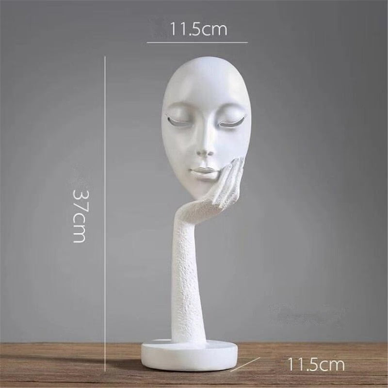 Modern Human Meditators Abstract Lady Face Character Resin Statues Sculpture Art Crafts Figurine Home Decorative Display acacuss
