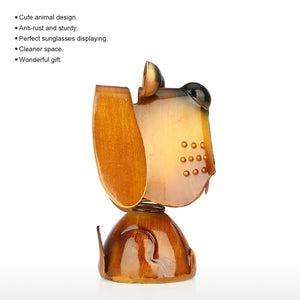 Modern Iron Sculpture Puppy Dog Animal Stand Eyeglass Holder Handicraft Crafting Sunglasses Display Home Decoration Ornament acacuss
