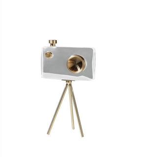 Modern Luxury Crystal Camera Sculpture Home Decor Accessories Creative Living Room Desktop Retro Tripod Camera Crystal Art Decor acacuss