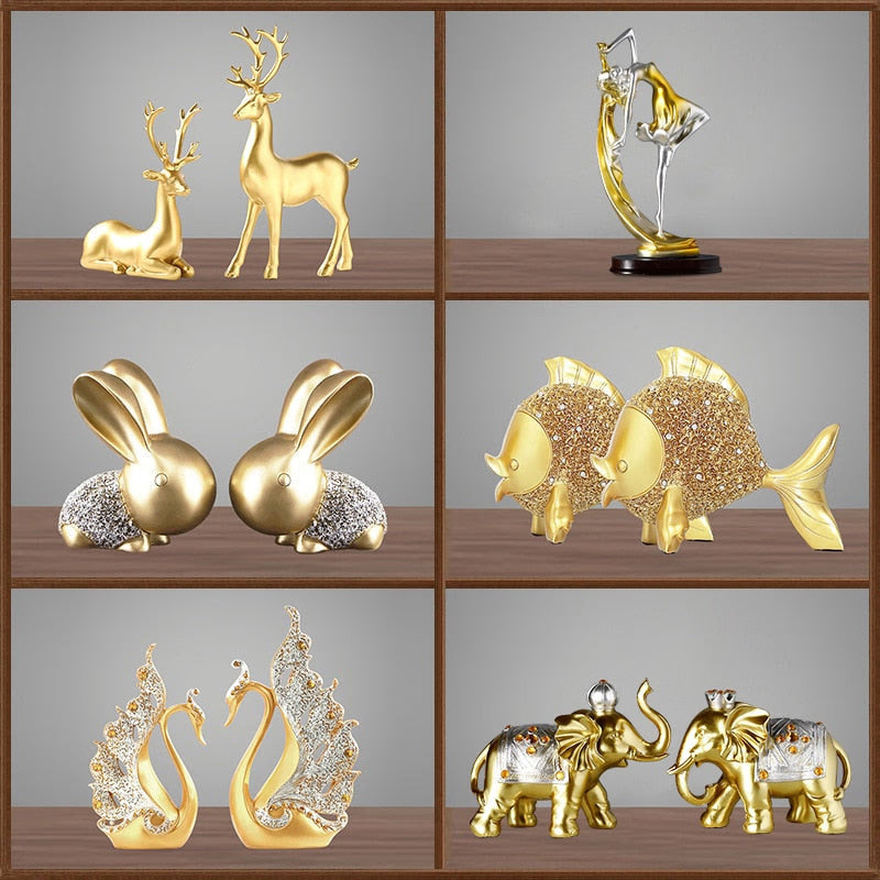 Modern Luxury Resin Crafts Figurines &amp; Miniatures Wine Rack, Sideboards Ornament, and Creative Interior Decorations acacuss