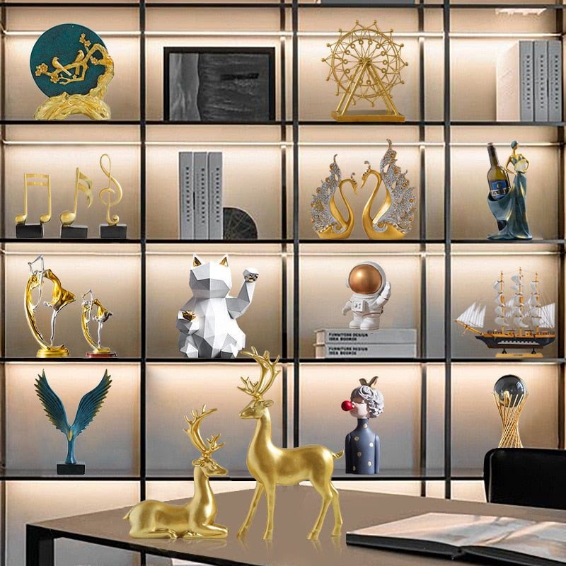 Modern Luxury Resin Crafts Figurines &amp; Miniatures Wine Rack, Sideboards Ornament, and Creative Interior Decorations acacuss