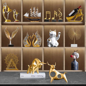 Modern Luxury Resin Crafts Figurines &amp; Miniatures Wine Rack, Sideboards Ornament, and Creative Interior Decorations acacuss