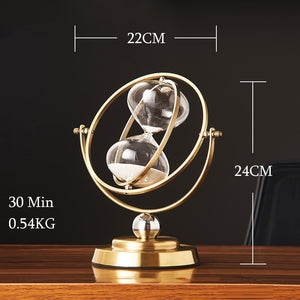 Modern Metal Hourglass Sand Timer Classical Office Bookshelf Study Ornaments Decor Desktop Sand Clock Timer Home Desk Decoration acacuss