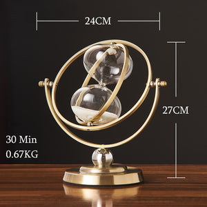Modern Metal Hourglass Sand Timer Classical Office Bookshelf Study Ornaments Decor Desktop Sand Clock Timer Home Desk Decoration acacuss