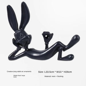 Modern Minimalist Cartoon Bugs Bunny Resin Handicraft Ornaments, Porch Living Room TV Cabinet Bedroom Desktop Home Decorations acacuss