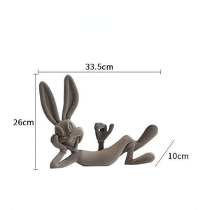 Modern Minimalist Cartoon Bugs Bunny Resin Handicraft Ornaments, Porch Living Room TV Cabinet Bedroom Desktop Home Decorations acacuss