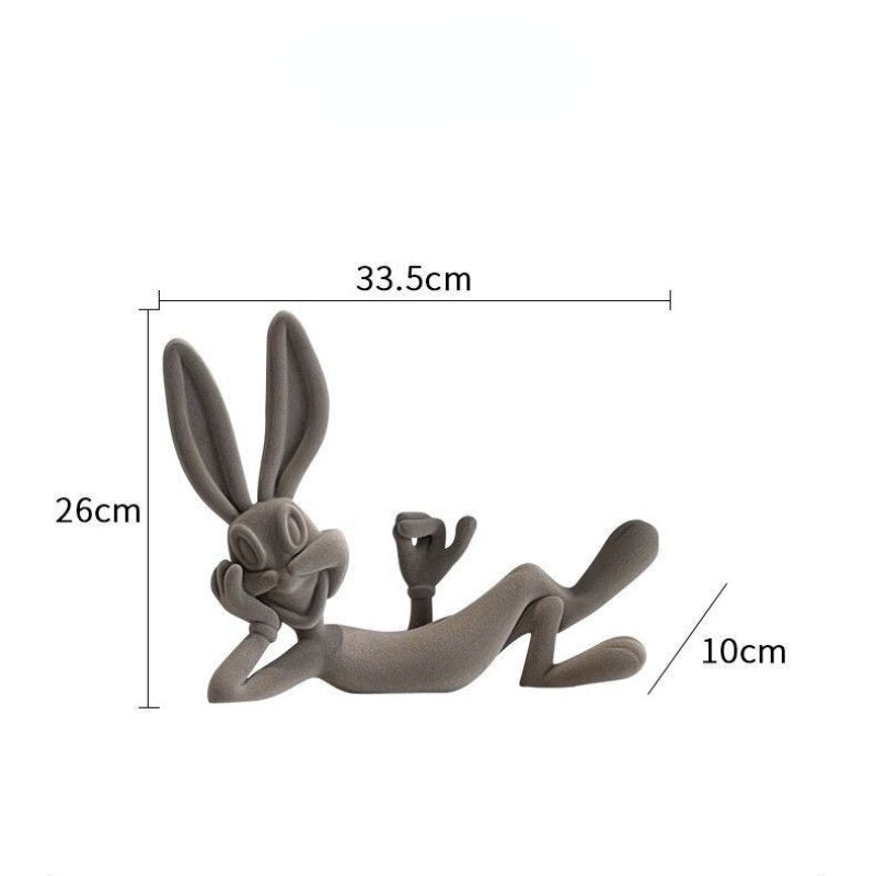 Modern Minimalist Cartoon Bugs Bunny Resin Handicraft Ornaments, Porch Living Room TV Cabinet Bedroom Desktop Home Decorations acacuss