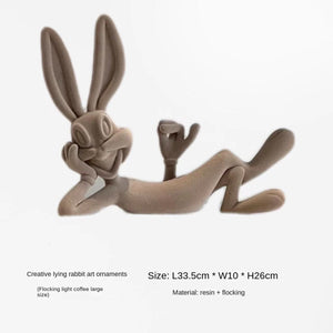 Modern Minimalist Cartoon Bugs Bunny Resin Handicraft Ornaments, Porch Living Room TV Cabinet Bedroom Desktop Home Decorations acacuss