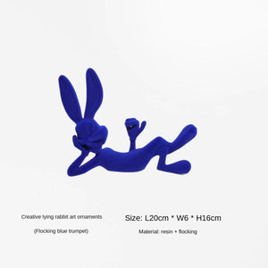 Modern Minimalist Cartoon Bugs Bunny Resin Handicraft Ornaments, Porch Living Room TV Cabinet Bedroom Desktop Home Decorations acacuss