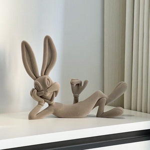 Modern Minimalist Cartoon Bugs Bunny Resin Handicraft Ornaments, Porch Living Room TV Cabinet Bedroom Desktop Home Decorations acacuss