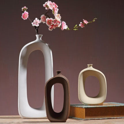 Modern Minimalist Decorative Ornaments Living Room Flower Arrangement - mid century modern decor vases - Table centerpiece housewarming Gift - ACACUSS