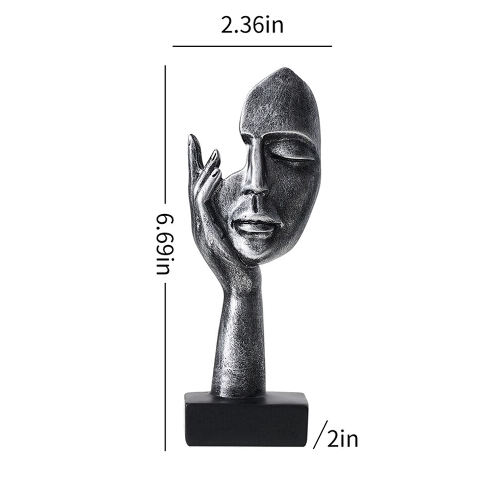 Modern Nordic Home Decor Human Face Miniatures Desk Accessories Thinker Sculptures Figurines Room Decoration Metal Figurine acacuss