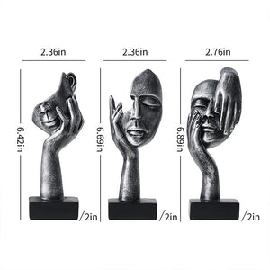 Modern Nordic Home Decor Human Face Miniatures Desk Accessories Thinker Sculptures Figurines Room Decoration Metal Figurine acacuss