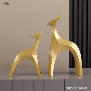 Modern Nordic Home Transparent Golden Reindeer Statue Living Room Decoration Tabletop Sculpture Resin Figurines Chrismas Gifts acacuss
