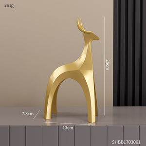 Modern Nordic Home Transparent Golden Reindeer Statue Living Room Decoration Tabletop Sculpture Resin Figurines Chrismas Gifts acacuss
