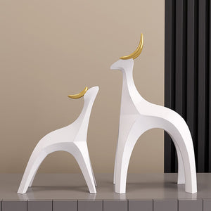 Modern Nordic Home Transparent Golden Reindeer Statue Living Room Decoration Tabletop Sculpture Resin Figurines Chrismas Gifts acacuss