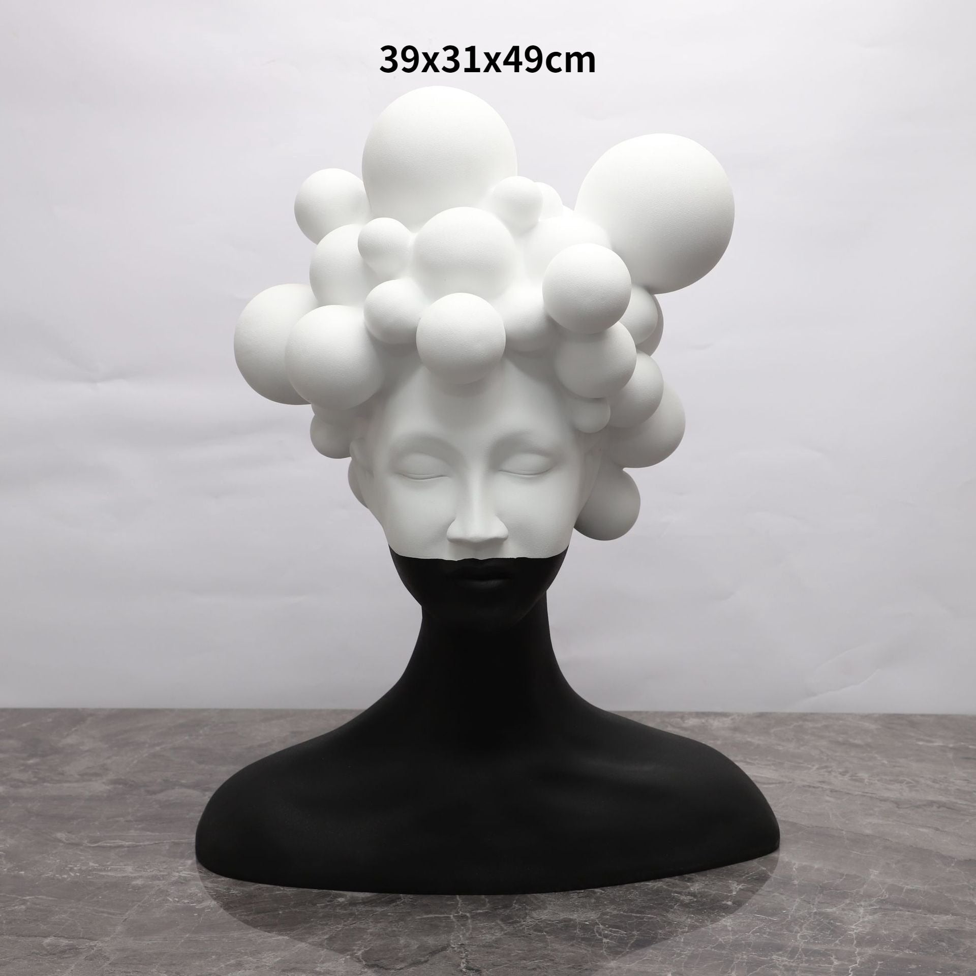 Modern Simple Art Figure Sculpture Resin Decoration Creative Black and White Girl Soft Decoration for Living Room acacuss