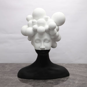 Modern Simple Art Figure Sculpture Resin Decoration Creative Black and White Girl Soft Decoration for Living Room acacuss