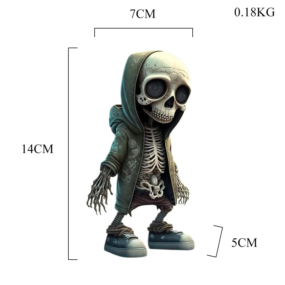 Modern Skull Resin Statue Cool Skeleton Decorative Figurines Halloween Party Decoration Home Accessories Office Accessories acacuss